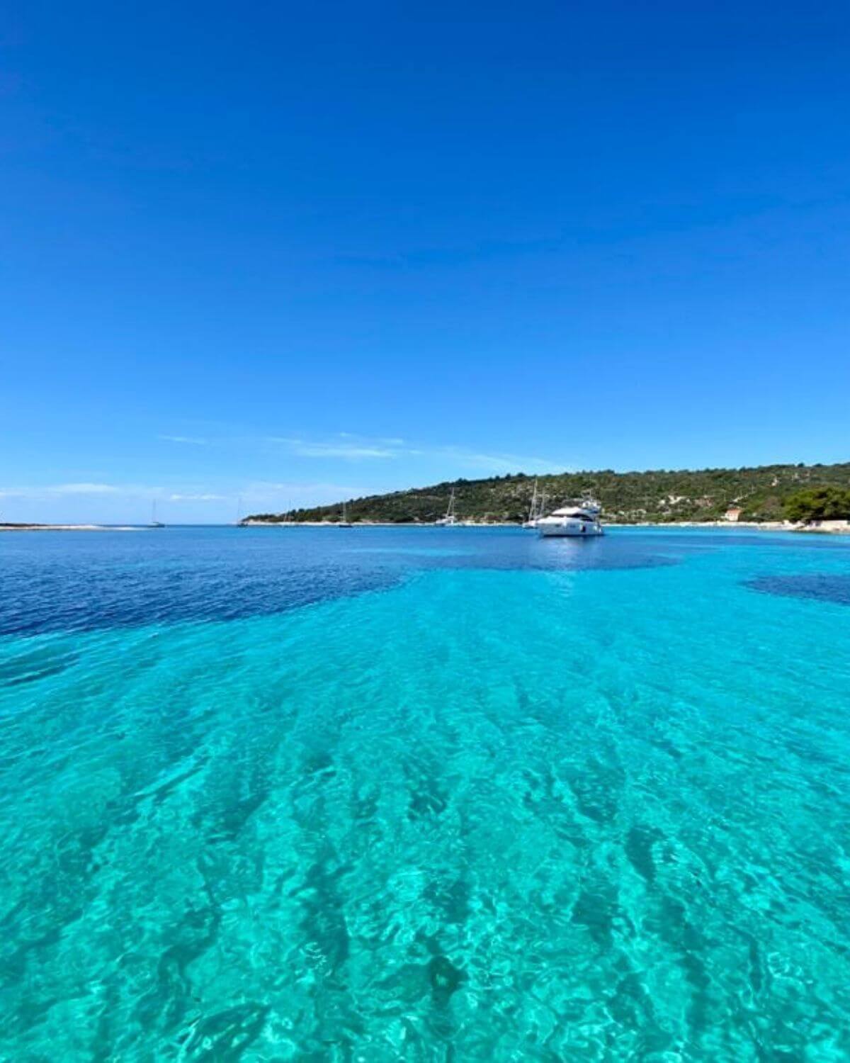Crystal clear sea near Brač island Croatia