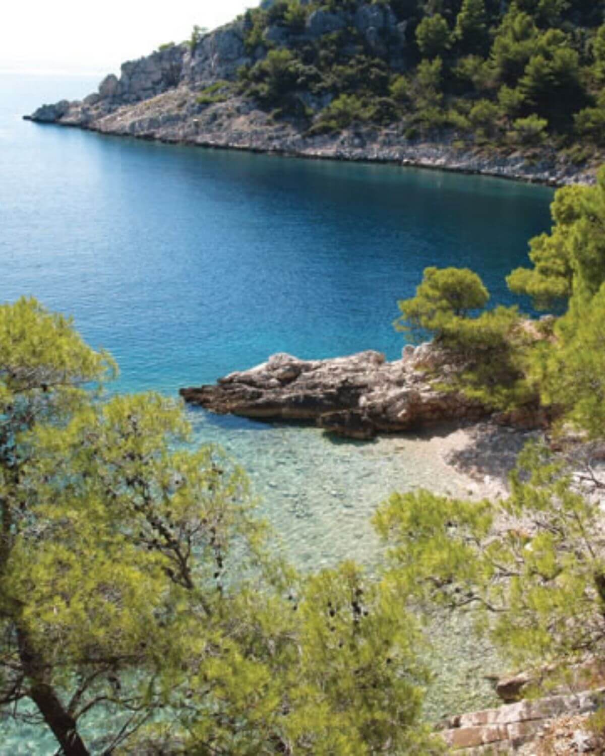 Secluded Adriatic bay surrounded by nature in Croatia
