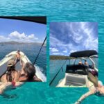 Family enjoying a private boat tour in Croatia with flexible itinerary and crystal clear Adriatic Sea.